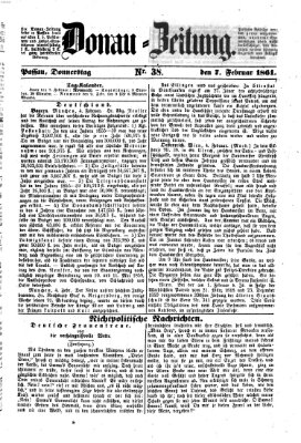 Donau-Zeitung Donnerstag 7. Februar 1861