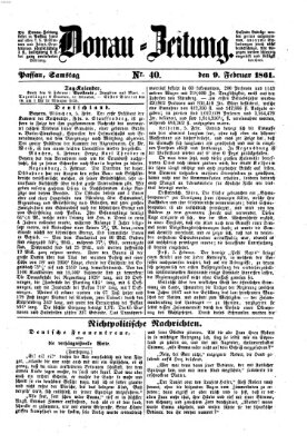 Donau-Zeitung Samstag 9. Februar 1861