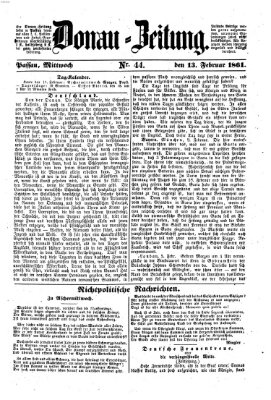 Donau-Zeitung Mittwoch 13. Februar 1861