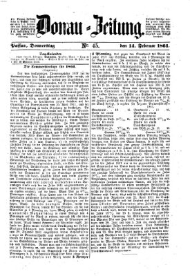 Donau-Zeitung Donnerstag 14. Februar 1861