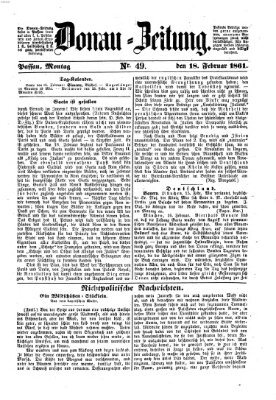 Donau-Zeitung Montag 18. Februar 1861