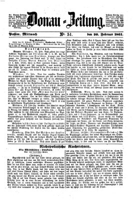 Donau-Zeitung Mittwoch 20. Februar 1861