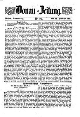 Donau-Zeitung Donnerstag 21. Februar 1861