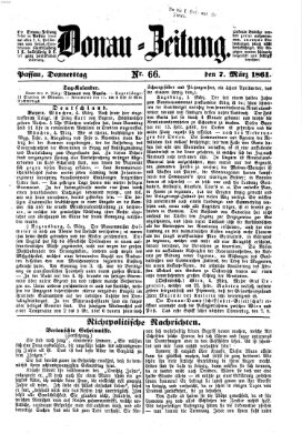 Donau-Zeitung Donnerstag 7. März 1861