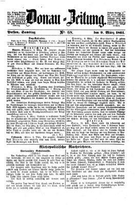 Donau-Zeitung Samstag 9. März 1861