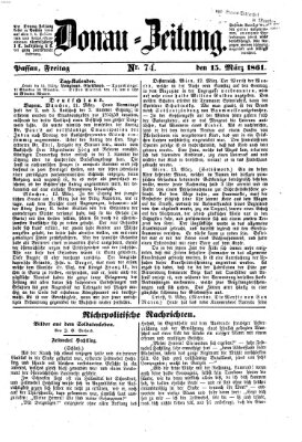 Donau-Zeitung Freitag 15. März 1861