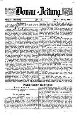 Donau-Zeitung Sonntag 17. März 1861