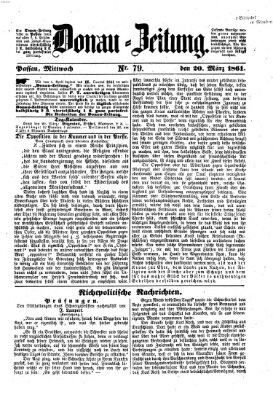 Donau-Zeitung Mittwoch 20. März 1861