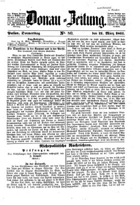 Donau-Zeitung Donnerstag 21. März 1861