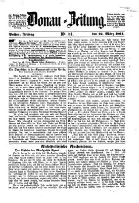 Donau-Zeitung Freitag 22. März 1861