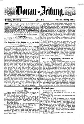 Donau-Zeitung Montag 25. März 1861