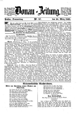 Donau-Zeitung Donnerstag 28. März 1861