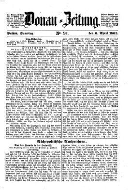 Donau-Zeitung Samstag 6. April 1861