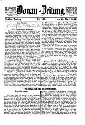 Donau-Zeitung Freitag 12. April 1861