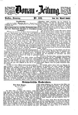 Donau-Zeitung Sonntag 14. April 1861