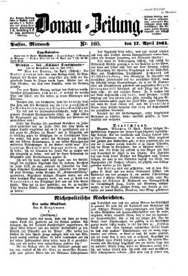 Donau-Zeitung Mittwoch 17. April 1861