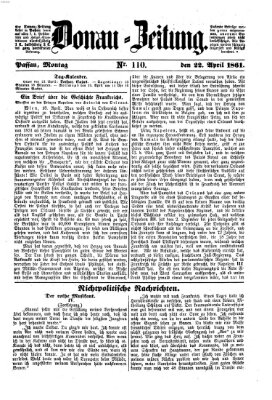 Donau-Zeitung Montag 22. April 1861