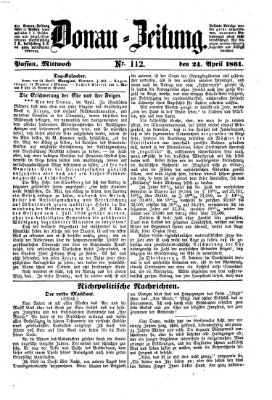 Donau-Zeitung Mittwoch 24. April 1861