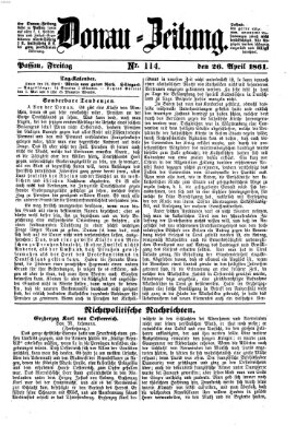 Donau-Zeitung Freitag 26. April 1861