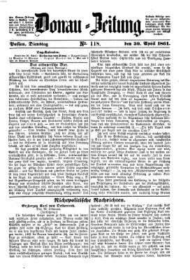 Donau-Zeitung Dienstag 30. April 1861