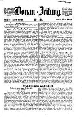 Donau-Zeitung Donnerstag 2. Mai 1861