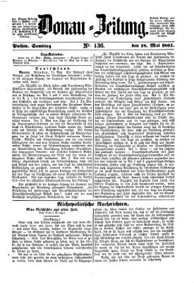 Donau-Zeitung Samstag 18. Mai 1861