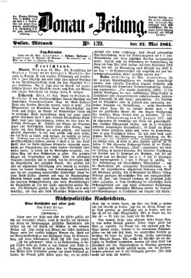 Donau-Zeitung Mittwoch 22. Mai 1861