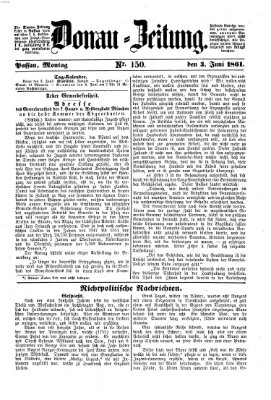 Donau-Zeitung Montag 3. Juni 1861