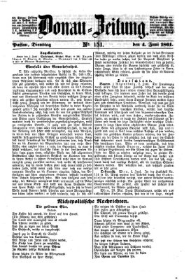 Donau-Zeitung Dienstag 4. Juni 1861