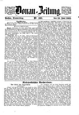 Donau-Zeitung Donnerstag 13. Juni 1861