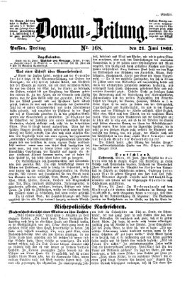 Donau-Zeitung Freitag 21. Juni 1861