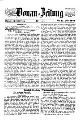 Donau-Zeitung Donnerstag 27. Juni 1861