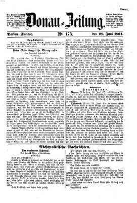 Donau-Zeitung Freitag 28. Juni 1861