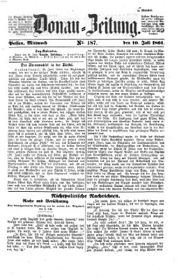 Donau-Zeitung Mittwoch 10. Juli 1861