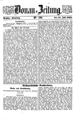 Donau-Zeitung Samstag 13. Juli 1861