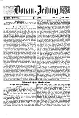 Donau-Zeitung Sonntag 14. Juli 1861