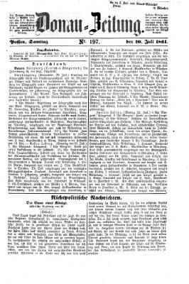 Donau-Zeitung Samstag 20. Juli 1861