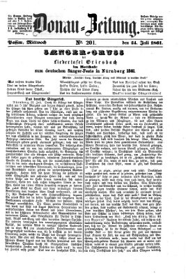 Donau-Zeitung Mittwoch 24. Juli 1861