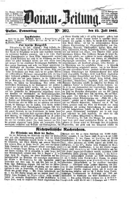 Donau-Zeitung Donnerstag 25. Juli 1861