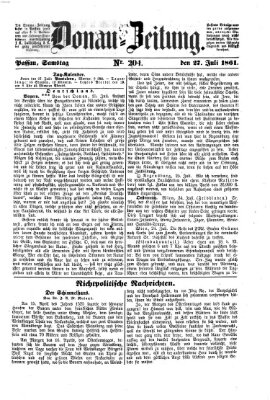 Donau-Zeitung Samstag 27. Juli 1861