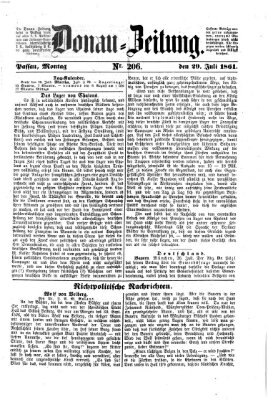 Donau-Zeitung Montag 29. Juli 1861