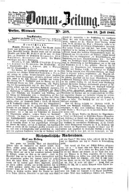 Donau-Zeitung Mittwoch 31. Juli 1861