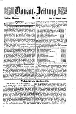 Donau-Zeitung Montag 5. August 1861