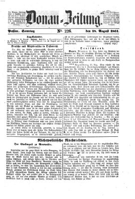 Donau-Zeitung Sonntag 18. August 1861