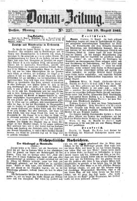 Donau-Zeitung Montag 19. August 1861