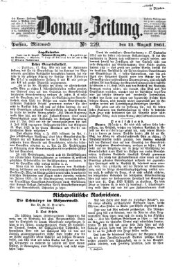 Donau-Zeitung Mittwoch 21. August 1861