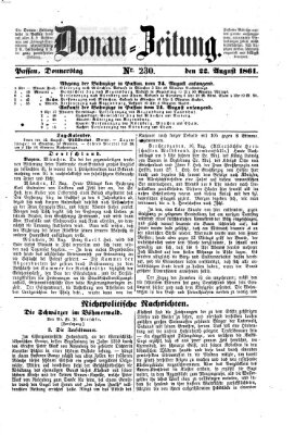 Donau-Zeitung Donnerstag 22. August 1861