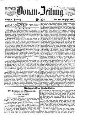 Donau-Zeitung Freitag 30. August 1861