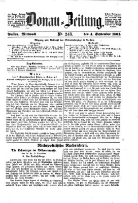 Donau-Zeitung Mittwoch 4. September 1861