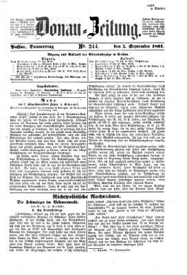 Donau-Zeitung Donnerstag 5. September 1861